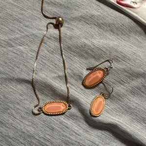 Elegant Gold and Peach Jewelry Set